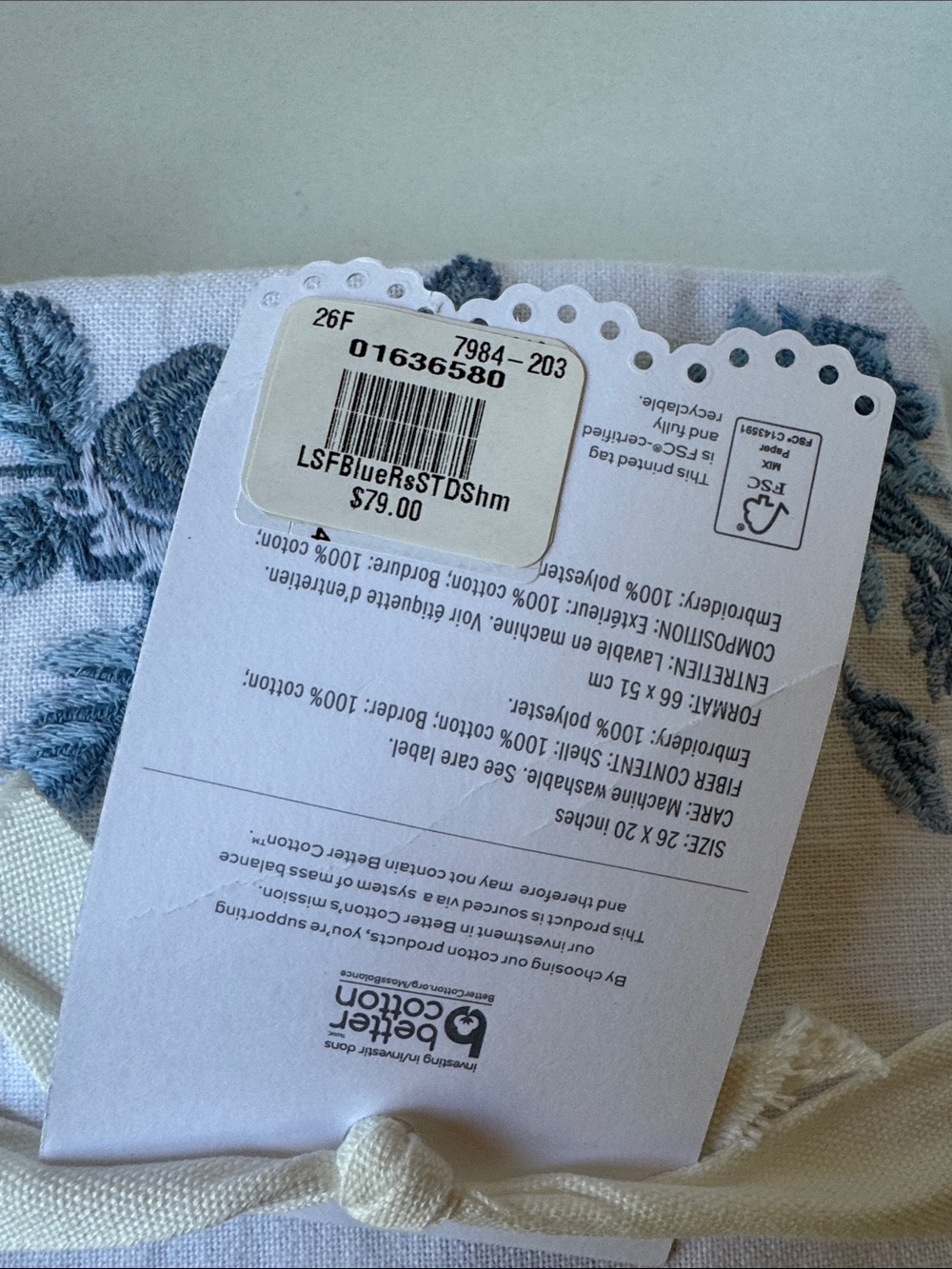 NEW Pottery Barn LoveShackFancy White Duvet & Shams with Blue Rose Print - Picture 16 of 16